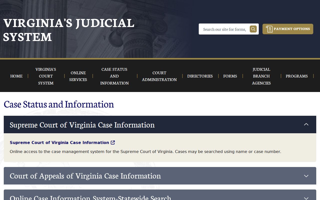 Lancaster County warrant search: Virginia OCIS, GDC, Circuit, and JDR system map